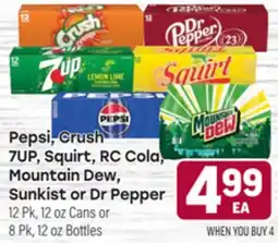 Tony’s Fresh Market Pepsi, Crush 7UP, Squirt, RC Cola, Mountain Dew, Sunkist or Dr Pepper offer