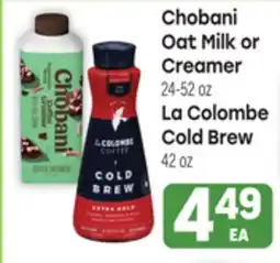 Tony’s Fresh Market Chobani Oat Milk or Creamer 24-52 oz or La Colombe Cold Brew 42 oz offer