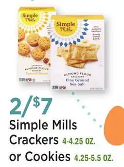 Heinen's Simple Mills Crackers 4-4.25 OZ. or Cookies 4.25-5.5 OZ offer
