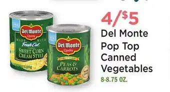 Heinen's Del Monte Pop Top Canned Vegetables offer