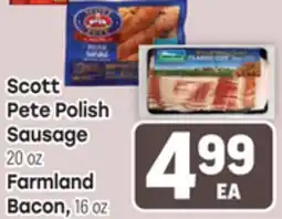 Tony’s Fresh Market Scott Pete Polish Sausage Farmland Bacon, 20 oz Farmland Bacon, 16oz offer