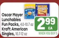 Tony’s Fresh Market Oscar Mayer Lunchables Fun Packs, 4.0-10.7oz Kraft American Singles, 10.7-12oz offer