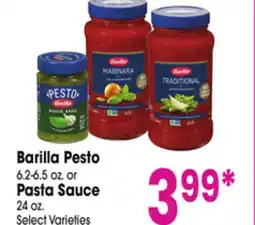 Jewel-Osco Barilla Pesto 6.2-6.5 oz. or Pasta Sauce 24 oz offer