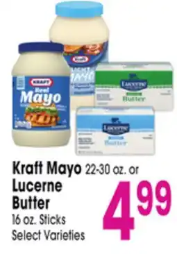 Jewel-Osco Kraft Mayo 22-30 oz. or Lucerne Butter 16 oz. Sticks offer
