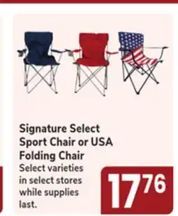Jewel-Osco Signature Select Sport Chair or USA Folding Chair offer