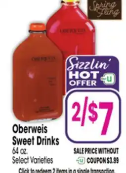 Jewel-Osco Oberweis Sweet Drinks offer