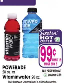 Jewel-Osco POWERADE 28 oz. or Vitaminwater 20 oz offer