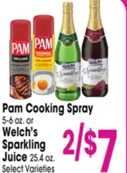 Jewel-Osco Pam Cooking Spray 5-6 oz. or Welch's Sparkling Juice 25.4 oz offer