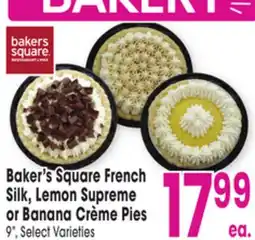 Jewel-Osco Baker's Square French Silk, Lemon Supreme or Banana Crème Pies offer