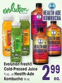Jewel-Osco Evolution Fresh Cold-Pressed Juice 11 oz., or Health-Ade Kombucha 16 oz offer
