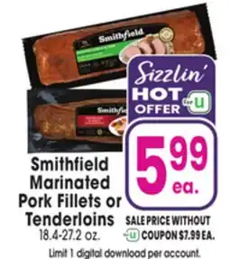 Jewel-Osco Smithfield Marinated Pork Fillets or Tenderloins offer