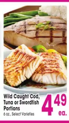 Jewel-Osco Wild Caught Cod, Tuna or Swordfish Portions offer