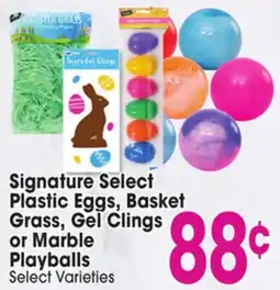 Jewel-Osco Signature Select Plastic Eggs, Basket Grass, Gel Clings or Marble offer