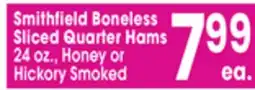 Jewel-Osco Smithfield Boneless Sliced Quarter Hams 24 oz., Honey or Hickory Smoked offer