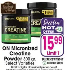 Jewel-Osco ON Micronized Creatine Powder offer