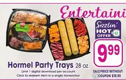Jewel-Osco Hormel Party Trays offer