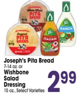 Jewel-Osco Joseph's Pita Bread 7-14 oz. or Wishbone Salad Dressing 15 oz offer