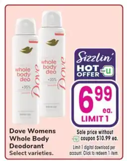 Jewel-Osco Dove Womens Whole Body Deodorant offer