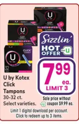 Jewel-Osco U by Kotex Click Tampons offer