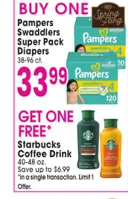 Jewel-Osco Pampers Swaddlers Super Pack Diapers offer