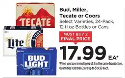 Food 4 Less Bud, Miller, Tecate or Coors offer