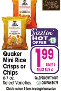 Jewel-Osco Quaker Mini Rice Crisps or Chips offer