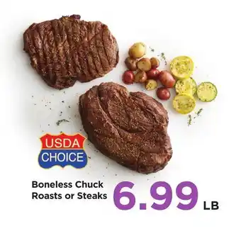 Food 4 Less Boneless Chuck Roasts or Steaks offer