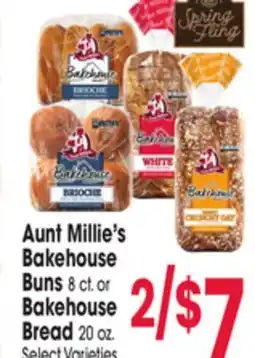 Jewel-Osco Aunt Millie's Bakehouse Buns 8 ct. or Bakehouse Bread 20 oz offer