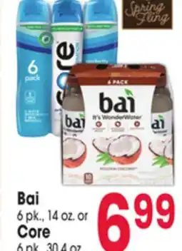 Jewel-Osco Bai 6 pk., 14 oz. or Core 6 pk., 30.4 oz offer