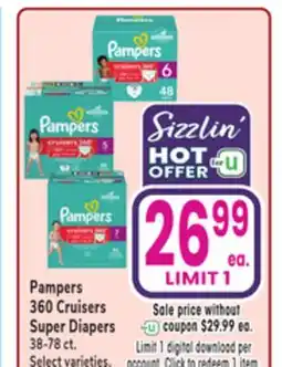 Jewel-Osco Pampers 360 Cruisers Super Diapers offer