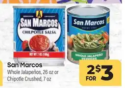 Tony’s Fresh Market San Marcos Whole Jalapeños, 26 oz or Chipotle Crushed, 7 oz offer