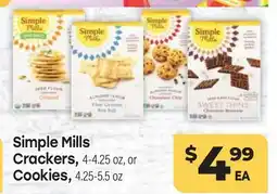 Tony’s Fresh Market Simple Mills Crackers, 4-4.25 oz, or Cookies, 4.25-5.5 oz offer