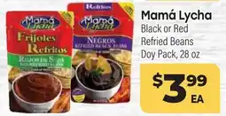 Tony’s Fresh Market Mamá Lycha Black or Red Refried Beans Doy Pack offer