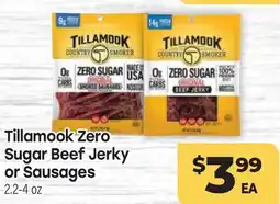 Tony’s Fresh Market Tillamook Zero Sugar Beef Jerky or Sausages offer