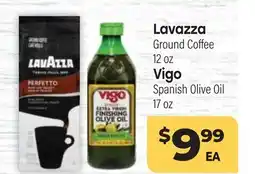 Tony’s Fresh Market Lavazza Ground Coffee 12 oz Vigo Spanish Olive Oil 17 oz offer