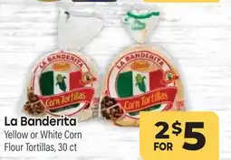 Tony’s Fresh Market La Banderita Yellow or White Corn Flour Tortillas offer