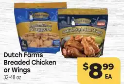 Tony’s Fresh Market Dutch Farms Breaded Chicken or Wings offer