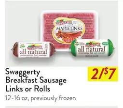 Fresh Thyme Swaggerty Breakfast Sausage Links or Rolls offer