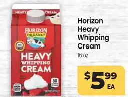 Tony’s Fresh Market Horizon Heavy Whipping Cream offer