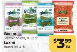 Tony’s Fresh Market Gimme Seaweed Snacks, .14-.92 oz Laxmi Masoor Dal, 4 Lb offer