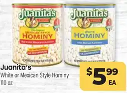 Tony’s Fresh Market Juanita's White or Mexican Style Hominy offer
