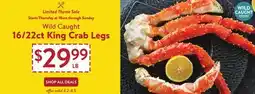 Fresh Thyme Wild Caught 16/22ct King Crab Legs offer