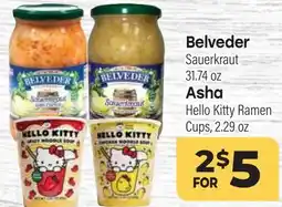 Tony’s Fresh Market Belveder Sauerkraut 31.74 oz Asha Hello Kitty Ramen Cups, 2.29 oz offer