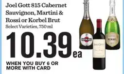 Mariano's Joel Gott 815 Cabernet Sauvignon, Martini & Rossi or Korbel Brut offer