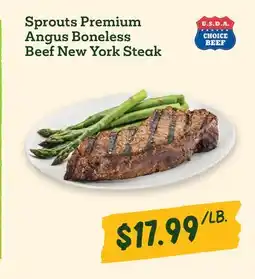 Sprouts Farmers Market Sprouts Premium Angus Boneless Beef New York Steak offer