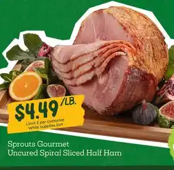 Sprouts Farmers Market Sprouts Gourmet Uncured Spiral Sliced Half Ham offer