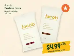 Sprouts Farmers Market Jacob Protein Bars offer
