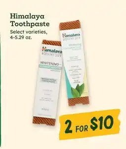 Sprouts Farmers Market Himalaya Toothpaste offer