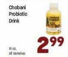 Big Y Chobani Probiotic Drink offer