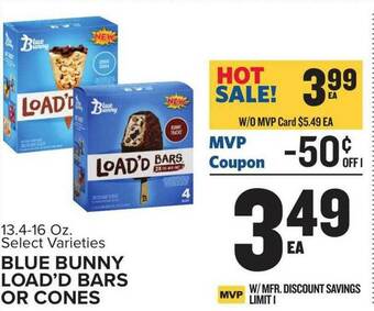 Food Lion Blue Bunny Load'd Bars Or Cones offer